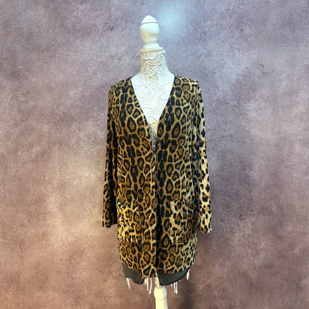 Leopard Print Button Up Cardigan - image 5